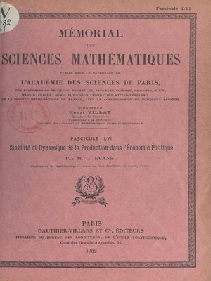 cover image of Stabilité et dynamique de la production dans l'économie politique